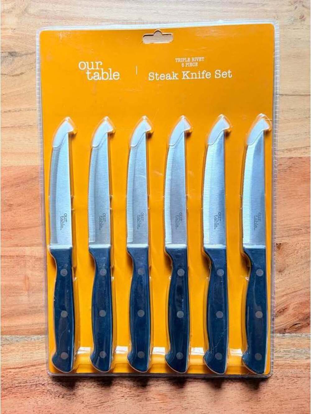 Our Table Triple Rivet 6 Piece Steak Knife Set